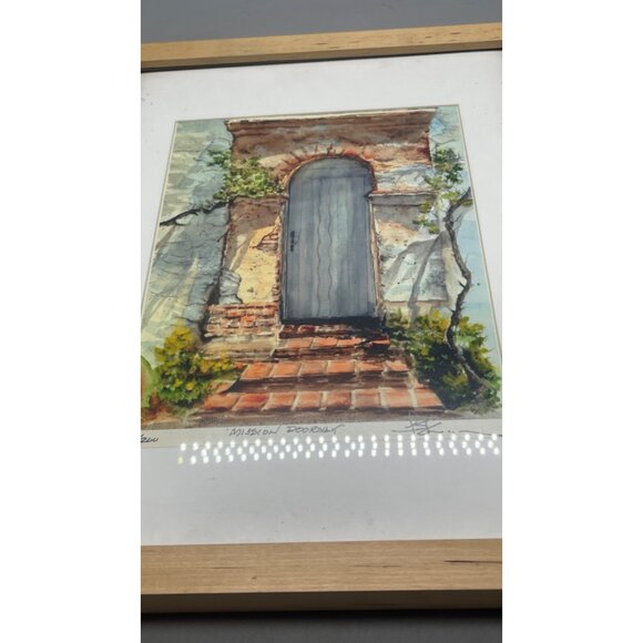 Limited Edition Mission Doorway Framed Watercolor Print Signed Artist 1/200 READ - Picture 2 of 11